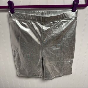 Skims Metallic Silver Biker Shorts NWT Nickel Medium